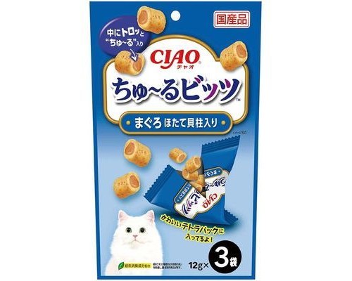 Ciao 貓用吞拿魚帶子流心粒粒 3小袋裝