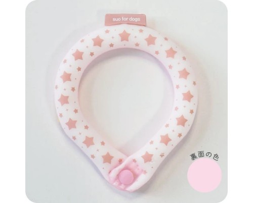 2023 SUO for dogs 28°ICE 寵物用冷感頸圈 (附鈕扣) MB SIZE 粉紅色