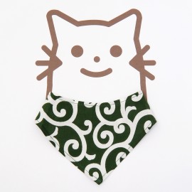 貓貓和式圍巾 唐草設計