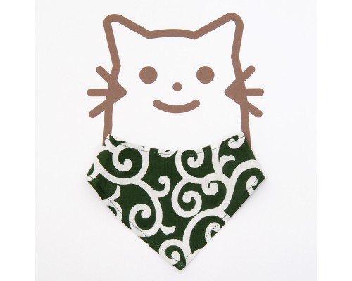 貓貓和式圍巾 唐草設計