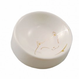 日本伝統手作工芸品 瀬戸燒 貓用陶瓷食器 貓之耳